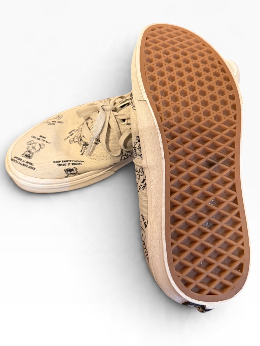Vans Era World Code Teddy Bear Earth Day Sneakers Oatmeal Cream Unisex - Picture 9 of 11